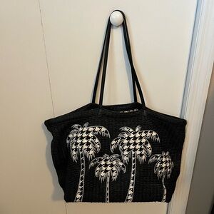 Vera Bradley Black & White Palm Tree Tote Bag